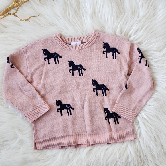 Hanna Andersson Other - Hanna Andersson horse sweater pink & black 110cm 5